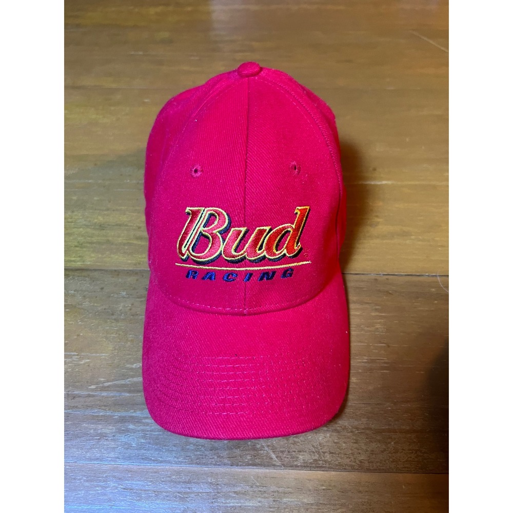 Vintage 2001 Bud Racing Hat Red NASCAR Dale Earnhardt Jr Budweiser Baseball Cap